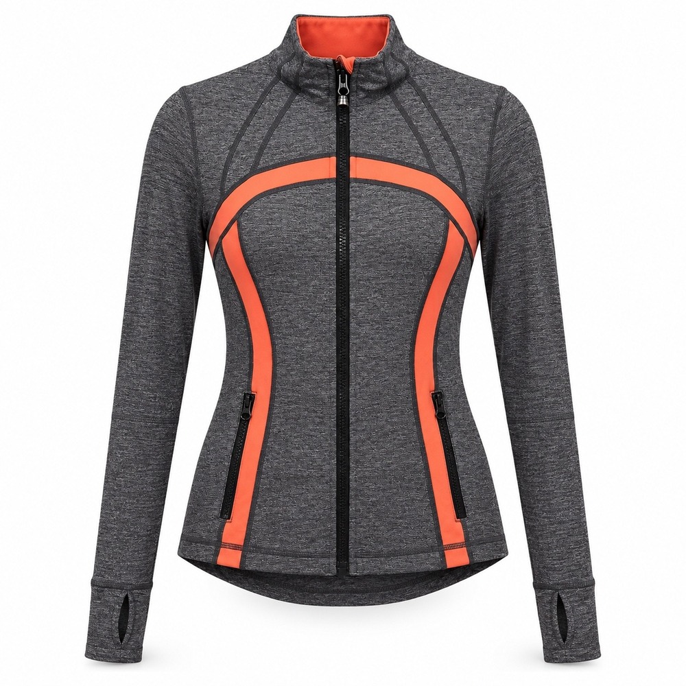 Lululemon Define Jacket Gray Coral Full Zip Athletic Top Est. Medium